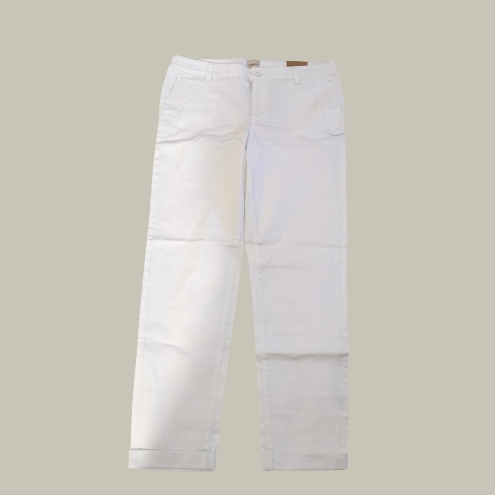GH Bass & Co Larson Chino Pants Womens 10 White Wash Tapered Leg New With Tags
